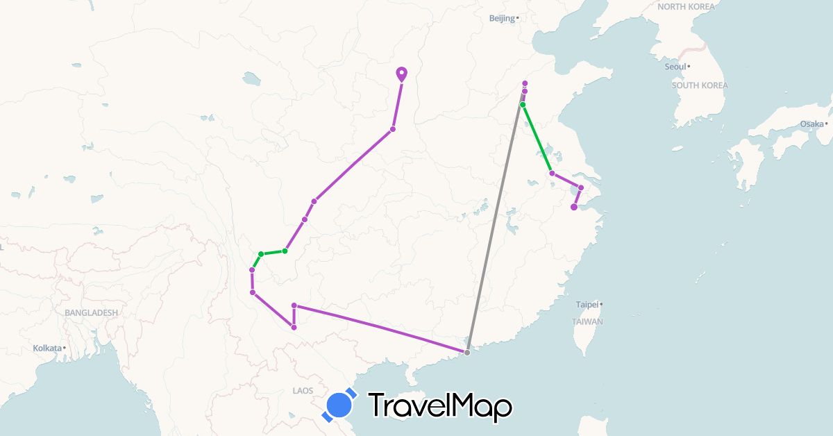 TravelMap itinerary: driving, bus, plane, train in China, Macau (Asia)
